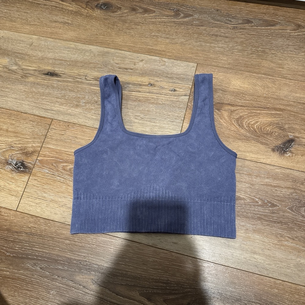 Women's purple Ribbed Tank Top/sports bra
